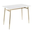 thumbnail image 1 of LumiSource Gold Metal, White Wood Marcel Counter Table, 1 of 6