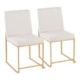 thumbnail image 1 of LumiSource Gold Steel, Beige Fabric High Back Fuji Dining Chair - Set of 2, 1 of 8