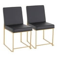 thumbnail image 1 of LumiSource Gold Steel, Black PU Daniella Dining Chair - Set of 2, 1 of 5