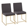 thumbnail image 1 of LumiSource Gold Steel, Charcoal Fabric High Back Fuji Dining Chair - Set of 2, 1 of 8