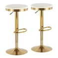 thumbnail image 1 of Lumisource Dakota Contemporary Upholstered Adjustable Barstool in Gold Steel and Cream Velvet - Set of 2, 1 of 8