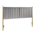 thumbnail image 1 of LumiSource Gold Steel, Grey Velvet Chloe Headboard, 1 of 8