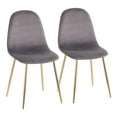 thumbnail image 1 of LumiSource Gold Steel, Grey Velvet Pebble Chair - Set of 2, 1 of 12