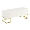 thumbnail image 1 of LumiSource Gold Steel, White Velvet Midas Storage Bench, 1 of 12