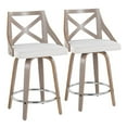 thumbnail image 1 of Charlotte Counter Stools for Kitchen Counter in Fabric and Chrome Footrest, Counter Height Chairs, Bar Stools Set of 2, Counter Height Chairs, Bar Stools For Kitchen Island, 1 of 6