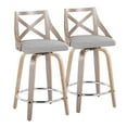 thumbnail image 1 of LumiSource Grey Charlotte 24" Fixed-Height Counter Stool - Set of 2, 1 of 6