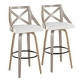 thumbnail image 1 of LumiSource Grey Charlotte 30" Fixed-Height Barstool - Set of 2, 1 of 6