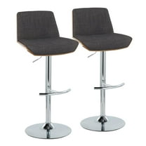 LumiSource Grey Corazza Adjustable Barstool - Set of 2