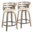 thumbnail image 1 of LumiSource Grey Cosini 24" Fixed-Height Counter Stool - Set of 2, 1 of 6