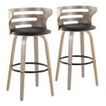 thumbnail image 1 of LumiSource Grey Cosini 30" Fixed-Height Barstool - Set of 2, 1 of 6