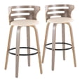 thumbnail image 1 of LumiSource Grey Cosini 30" Fixed-Height Barstool - Set of 2, 1 of 6