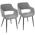thumbnail image 1 of LumiSource Grey Fabric, Black Legs Margarite Chair - Set of 2, 1 of 12