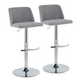 thumbnail image 1 of Toriano Adjustable Bar Stool, Chrome Bar Stools, Bar Chairs, Swivel Bar Stools, Bar Stools Set of 2 (Grey Fabric), 1 of 5