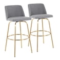 thumbnail image 1 of Toriano 30" Fixed-Height Bar Stool, Bar Chairs, Swivel Bar Stools, Bar Stools Set of 2, 1 of 6