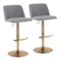 thumbnail image 1 of Toriano Adjustable Bar Stool, Gold Bar Stools, Bar Chairs, Swivel Bar Stools, Bar Stools Set of 2, 1 of 6