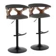 thumbnail image 1 of Gardenia Adjustable Bar Stool, Chrome Bar Stools, Bar Chairs, Swivel Bar Stools, Bar Stools Set of 2 (Charcoal Fabric), 1 of 6