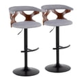 thumbnail image 1 of Gardenia Adjustable Bar Stool, Chrome Bar Stools, Bar Chairs, Swivel Bar Stools, Bar Stools Set of 2 (Light Grey Fabric), 1 of 6