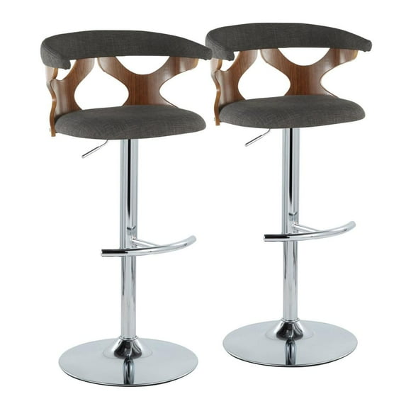 LumiSource Grey Gardenia Adjustable Barstool - Set of 2