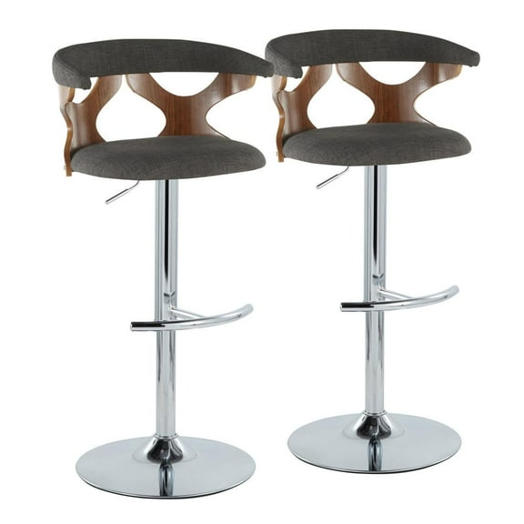 LumiSource Grey Gardenia Adjustable Barstool - Set of 2