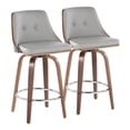 thumbnail image 1 of LumiSource Grey Gianna 26" Fixed-Height Counter Stool - Set of 2, 1 of 4