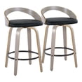 thumbnail image 1 of LumiSource Grey Grotto 26" Fixed-Height Counter Stool - Set of 2, 1 of 6