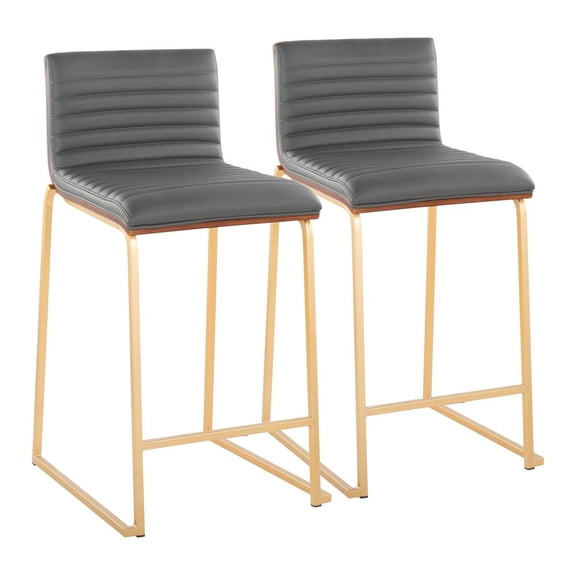 LumiSource Grey Mason Mara 26" Fixed-Height Counter Stool - Set of 2