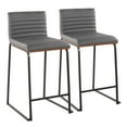 thumbnail image 1 of LumiSource Grey Mason Mara 26" Fixed-Height Counter Stool - Set of 2, 1 of 10