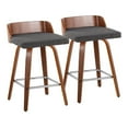 thumbnail image 1 of LumiSource Grey Maya 26" Fixed-Height Counter Stool - Set of 2, 1 of 6