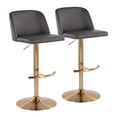 thumbnail image 1 of Toriano Adjustable Bar Stool, Gold Bar Stools, Bar Chairs, Swivel Bar Stools, Bar Stools Set of 2, 1 of 6