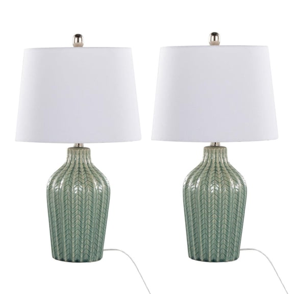 LumiSource Grey Rockwell 23" Ceramic Table Lamp - Set of 2