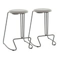 thumbnail image 1 of Finn Contemporary Counter Stool in Grey Steel and Light Grey Fabric by LumiSource - Set of 2, 1 of 7