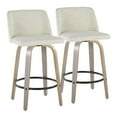 thumbnail image 1 of LumiSource Grey Toriano 26" Fixed-Height Counter Stool - Set of 2, 1 of 9
