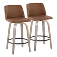 thumbnail image 1 of LumiSource Grey Toriano 26" Fixed-Height Counter Stool - Set of 2, 1 of 11