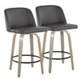 thumbnail image 1 of LumiSource Grey Toriano 26" Fixed Height Counter Stool - Set of 2, 1 of 4