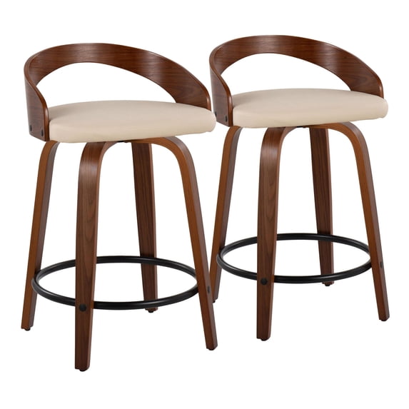 Grotto Counter Stools for Kitchen Counter in Faux Leather, Counter Height Chairs, Bar Stools Set of 2, Counter Height Chairs, Bar Stools For Kitchen Island
