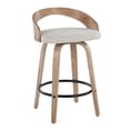 thumbnail image 1 of Carson Carrington  Stavanger 26" Fixed-Height Counter Stool with Bent Wood Legs & Round Footrest (Set of 2) Oat Fabric/White Washed Wood/Black Metal, 1 of 5