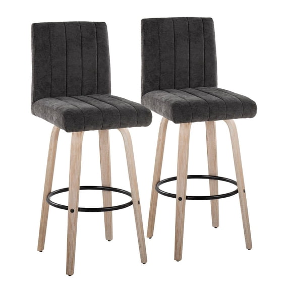 LumiSource Hank 30" Fixed-Height Barstool - Set of 2