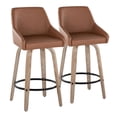 thumbnail image 1 of Hannah 26" Fixed-Height Counter Stool Set of 2 with Backs, Counter Height Chairs, Counter Height Stools Swivel, Swivel Counter Stools For Kitchen Island (Camel Faux Leather), 1 of 6