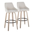 thumbnail image 1 of Hannah 30" Fixed-Height Barstool Set of 2, Bar Stools Swivel, Bar Chairs, Swivel Bar Stools Set of 2 with Back, Bar Stools for Kitchen Island (Cream Fabric), 1 of 6