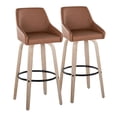 thumbnail image 1 of Hannah 30" Fixed-Height Barstool Set of 2, Bar Stools Swivel, Bar Chairs, Swivel Bar Stools Set of 2 with Back, Bar Stools for Kitchen Island (Camel Faux Leather), 1 of 6