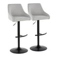 thumbnail image 1 of Hannah Adjustable Barstool Set of 2 Swivel, Black Bar Stools, Bar Chairs, Swivel Bar Stools Set of 2 with Back, Bar Height Stools Set of 2 (Grey Fabric), 1 of 6