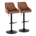 thumbnail image 1 of Hannah Adjustable Barstool Set of 2 Swivel, Black Bar Stools, Bar Chairs, Swivel Bar Stools Set of 2 with Back, Bar Height Stools Set of 2 (Camel Faux Leather), 1 of 6