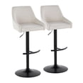 thumbnail image 1 of Hannah Adjustable Barstool Set of 2 Swivel, Black Bar Stools, Bar Chairs, Swivel Bar Stools Set of 2 with Back, Bar Height Stools Set of 2 (Cream Fabric), 1 of 6