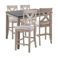 thumbnail image 1 of Lumisource Harper 5-Piece Contemporary Counter Set in Grey and Espresso Wood with Grey Fabric, 1 of 8
