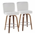 thumbnail image 1 of Henry 26" Fixed-Height Counter Stool Set of 2 with Backs, Counter Height Chairs, Counter Height Stools Swivel, Swivel Counter Stools For Kitchen Island (White Fabric), 1 of 6