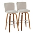 thumbnail image 1 of Henry 30" Fixed-Height Barstool Set of 2, Bar Stools Swivel, Bar Chairs, Swivel Bar Stools Set of 2 with Back, Bar Stools for Kitchen Island (Beige Fabric), 1 of 6