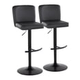 thumbnail image 1 of Henry Adjustable Barstool Set of 2 Swivel, Black Bar Stools, Bar Chairs, Swivel Bar Stools Set of 2 with Back, Bar Height Stools Set of 2 (Black Faux Leather), 1 of 6