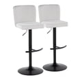 thumbnail image 1 of Henry Adjustable Barstool Set of 2 Swivel, Black Bar Stools, Bar Chairs, Swivel Bar Stools Set of 2 with Back, Bar Height Stools Set of 2 (White Fabric), 1 of 6