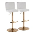 thumbnail image 1 of Henry Adjustable Barstool Set of 2 Swivel, Gold Bar Stools, Bar Chairs, Swivel Bar Stools Set of 2 with Back, Bar Height Stools Set of 2 (White Fabric), 1 of 6