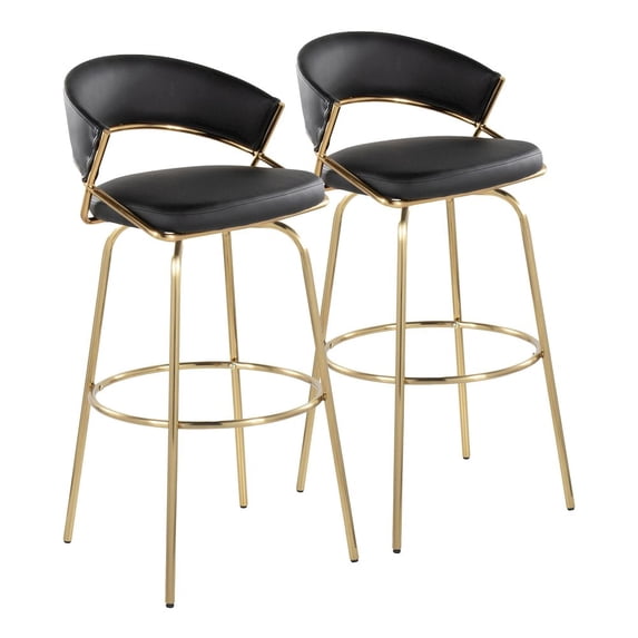 LumiSource Jie 30" Fixed-Height Barstool - Set of 2